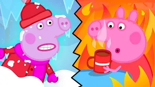 Peppa Pig's Hot and Cold Challenge Day 🐷 🥶 🥵 Peppa Pig