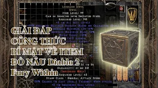 Hỏi đáp về đồ nâu unique Diablo 2 fury within, kiến thức cực hay về đồ nâu diablo 2