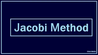 Jacobi method for solving system of linear equations