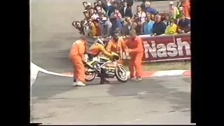 RR WM ´88 Spa-Francorchamps 125cc  -  Esa Kytölä have difference with the marshals