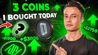 3 Alt Coins I'm Buying Today! - Crypto Bull Market Is Back!!