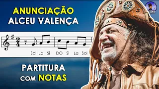 Anunciação | Partitura com Notas Flauta Doce, Violino e Playback no Piano Alceu Valença