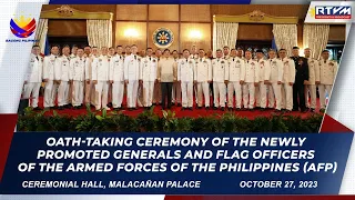 Oath-Taking Ceremony of the Newly Promoted Generals and Flag Officers of the AFP 10/27/2023