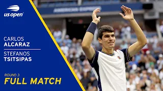 Carlos Alcaraz vs Stefanos Tsitsipas Full Match | 2021 US Open Round 3