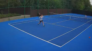 Большой теннис. Трюк удар за спиной. Tennis trick