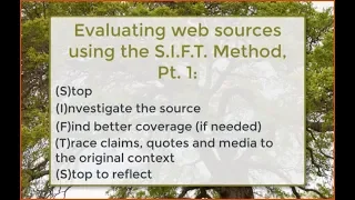 SIFT Method, Part 1: Evaluating Web Sources
