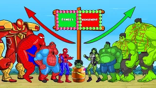 ALL Giant HULK Transformation vs. Team SPIDERMAN Evolution - Rescue SUPER HERO Baby from Magic Knife