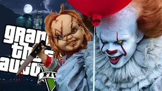 The IT "Pennywise" Clown VS Childs Play "Chucky" MOD (GTA 5 PC Mods Gameplay)