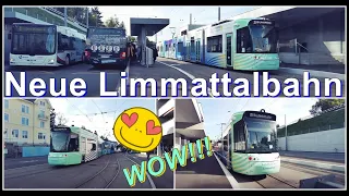 Neue Limmattalbahn (Übungsfahrten) beim Bahnhof Killwangen-Spreitenbach, Kanton Aargau, Schweiz 2022