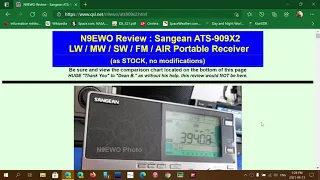 DAVE N9EWO Review of the Sangean ATS909X2 with firwmare update to 073 seems good