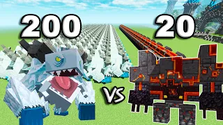 200 Frostmaw Vs 20 Netherite Monstrosity | Minecraft