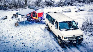 Winter Camping - Van life - First time in Snow