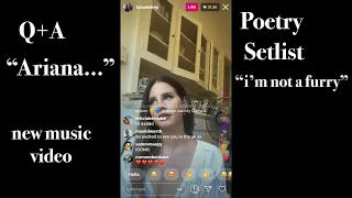 Lana Del Rey Instagram Live Q&A (September 4, 2019)