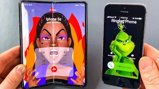 Samsung Z Fold 3 vs iPhone 5s Incomig call and Outgoing call