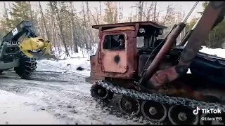 Тт-4 тащит валочную