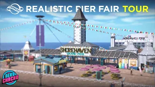 FULL FINSIHED TOUR! - Realistic Planet Coaster PIER Park Series - #8  - Shorehaven Pier
