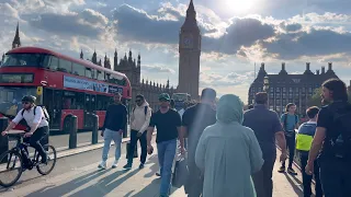 London 🇬🇧 4K England Tour | Walk from Waterloo to Big Ben | London City Walk