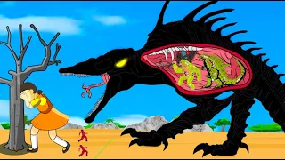 Evolution Of Godzilla Zombie Attack On Titan - Skullcrawler Playing Squid Game Animation|어몽어스 오징어 게임