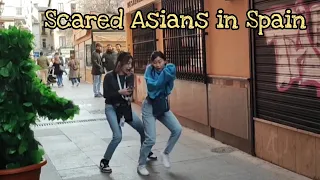 Top Funniest Reactions of Asians in Spain: Bushman Prank