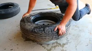 How to Mount and Change your own Tires by Hand take your tire off the rim Easy Save Money