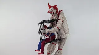 MR124654 Cagey the Clown with Caged Clown Animated Prop