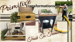 Primitive Decor Thrift Flip | Budget Friendly Trash To Treasure DIY | Repurposed Projects