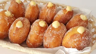 Vanilla Custard Cream Donuts | Custard Donuts Recipe | How To Make Custard Donuts