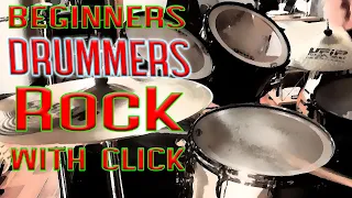 Easy and Basic Rock Backing Track | 100 BPM Drumless with Click