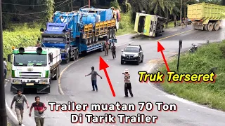 The truck was dragged up a hill and an incident occurred