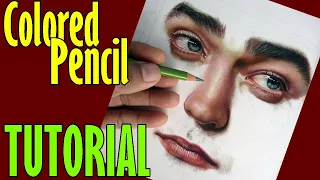 FABER CASTELL POLYCHROMOS COLORED PENCIL Realistic Drawing Tutorial | Robert Pattinson