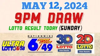 Lotto Result Today 9pm draw May 12, 2024 6/58 6/49 Swertres Ez2 PCSO#lotto