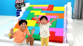 예준이와 예성이의 가족놀이 색깔 블럭 박스 쌓기 Family Fun Color Block Box Play