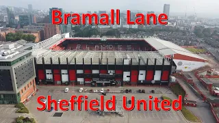 Ep18. Bramall Lane, by drone. Home of Sheffield United. Promoted to Premier League for 23/24 season.