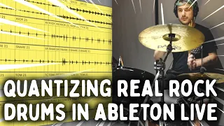 Quantizing ROCK DRUMS in ABLETON LIVE - Time-aligning Real Drums Without Beat Detective