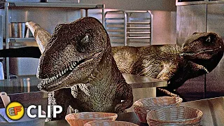 Raptors in the Kitchen Scene | Jurassic Park (1993) Movie Clip HD 4K
