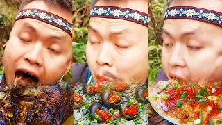 【ASMR MUKBANG】Hmong Cuisine: Rice Smoked Fish, Sand Flavored Escargot, Scallop Vermicelli