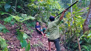 Building a Shelter at a Waterfall Invaded by Strangers | Triệu Phượng Tăng