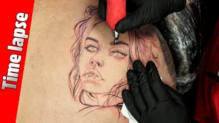 TATUAGEM DE PORTRAIT ROSTO DE MULHER REALISTA