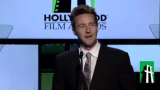 Edward Norton introducing Richard Gere at Hollywood Awards