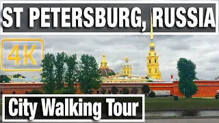 4K City Walks: St Petersburg Tours Russia Morning  - Virtual Walk Walking Treadmill Video