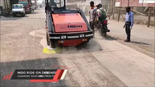 Nido Ride on Diesel Sweeper Cleaning Roads in Bhiwandi, Maharashtra #madeinindia #cleanindia