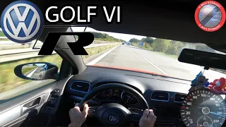 VW GOLF 6 R 2.0 TSI 334 HP acceration & TOP Speed drive on German Autobahn