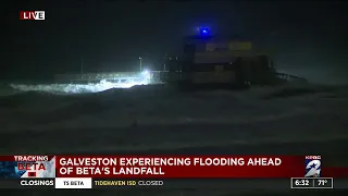 Galveston experiencing flooding ahead of Beta's landfall