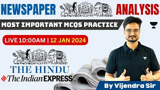 12 January The Hindu Analysis | The Hindu Newspaper Today | Current Affairs With Vijendra Sir