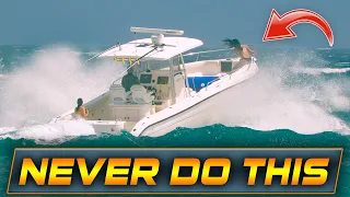 WHAT IS SHE DOING!? BAD BOAT IDEAS AT BOCA INLET! | HAULOVER INLET | WAVY BOATS