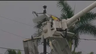 Roof knocks down power lines in Cape Coral