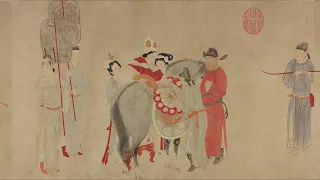 Hand Scroll: Consort Yang mounting a horse. Qian Xuan (1235 – 1307)