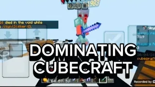 Dominating Minecraft Cubecraft Mobile // CUBECRAFT PVP SKYWARS //