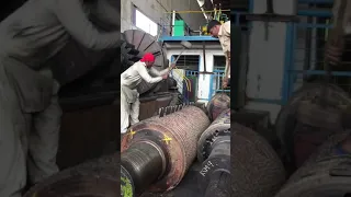 Hammering on Cane roller Mill house Sugar can industry