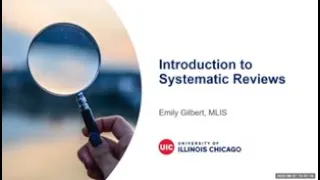 Introduction to Systematic Reviews webinar, Summer 2023